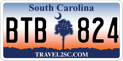SC license plate BTB824
