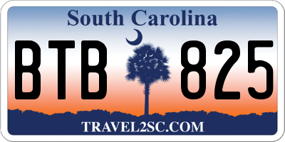 SC license plate BTB825