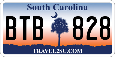 SC license plate BTB828