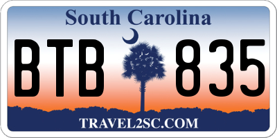 SC license plate BTB835