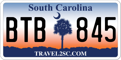 SC license plate BTB845