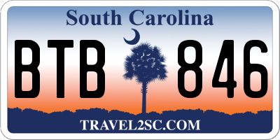 SC license plate BTB846