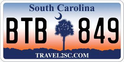 SC license plate BTB849