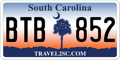 SC license plate BTB852