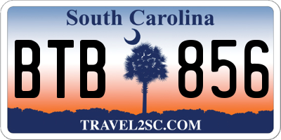 SC license plate BTB856