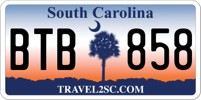 SC license plate BTB858