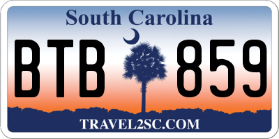 SC license plate BTB859