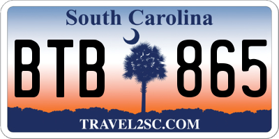 SC license plate BTB865