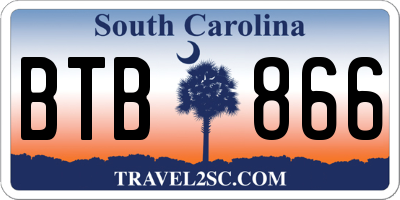 SC license plate BTB866