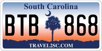 SC license plate BTB868