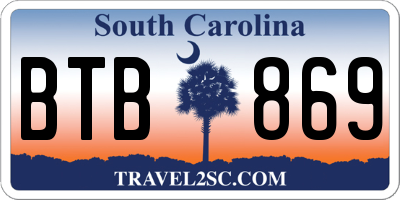 SC license plate BTB869