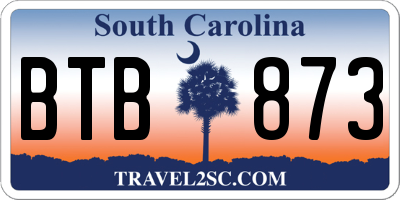 SC license plate BTB873