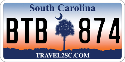 SC license plate BTB874
