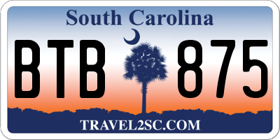 SC license plate BTB875