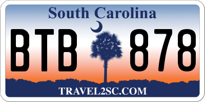 SC license plate BTB878