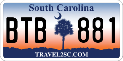 SC license plate BTB881