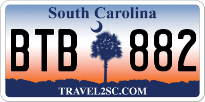 SC license plate BTB882