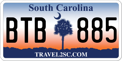 SC license plate BTB885