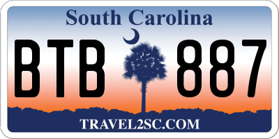 SC license plate BTB887