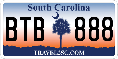 SC license plate BTB888