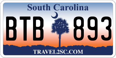 SC license plate BTB893