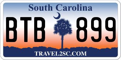 SC license plate BTB899