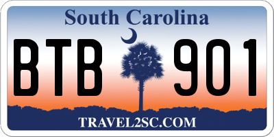 SC license plate BTB901