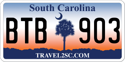 SC license plate BTB903