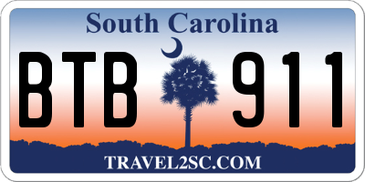 SC license plate BTB911
