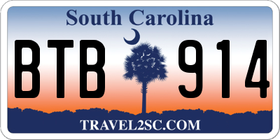 SC license plate BTB914