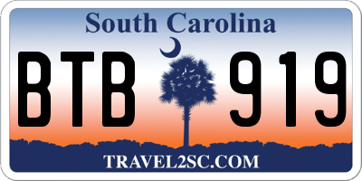 SC license plate BTB919