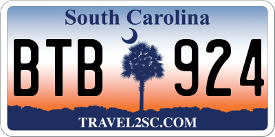 SC license plate BTB924
