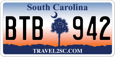 SC license plate BTB942