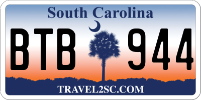 SC license plate BTB944
