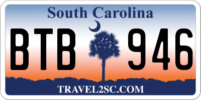 SC license plate BTB946