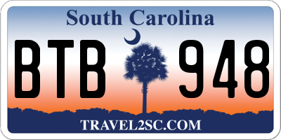 SC license plate BTB948