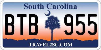 SC license plate BTB955