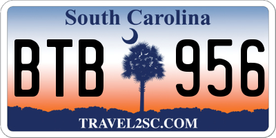 SC license plate BTB956