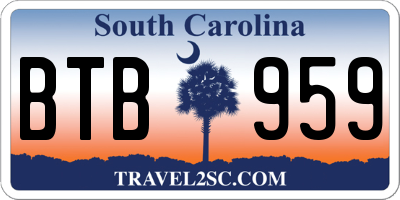 SC license plate BTB959