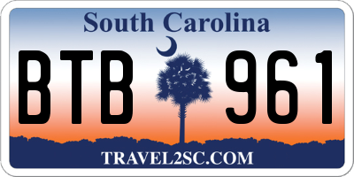 SC license plate BTB961