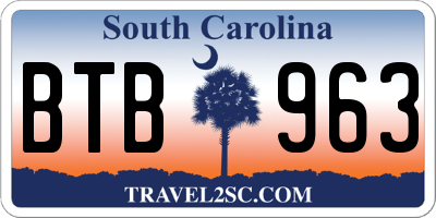 SC license plate BTB963