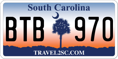 SC license plate BTB970