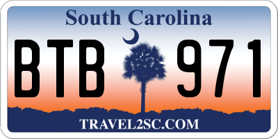 SC license plate BTB971