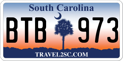 SC license plate BTB973