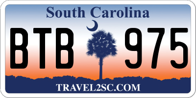 SC license plate BTB975