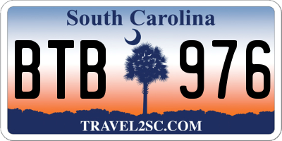 SC license plate BTB976