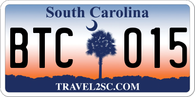 SC license plate BTC015