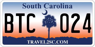 SC license plate BTC024