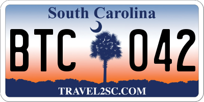 SC license plate BTC042