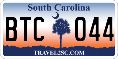 SC license plate BTC044
